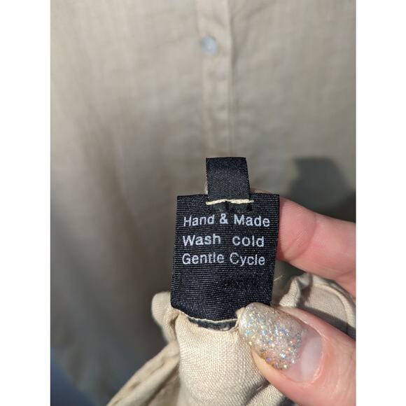 Jaga Carla Oat Linen Shirt Dress Fringe Hem Layered Lagenlook Resort Size 8 NWT - Picture 8 of 12